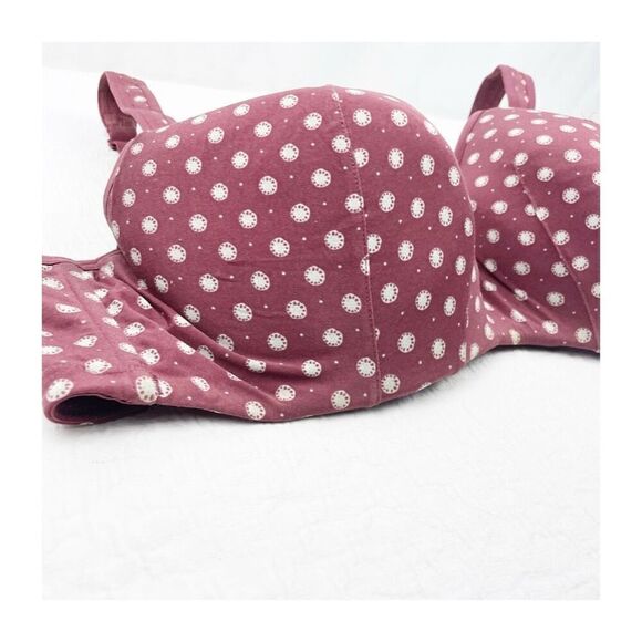 Cacique 44d lightly lined balconette maroon and white floral fruit print - Picture 2 of 11
